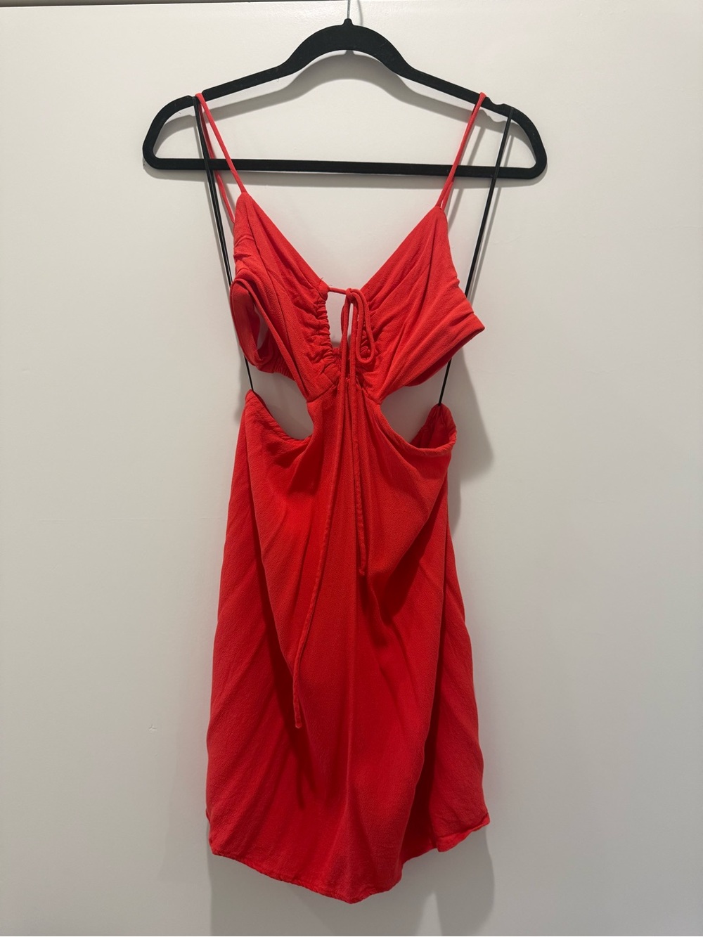 H&M Red Cutout Tie-Back Mini Dress